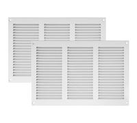 Vent Systems 30 x 20 cm - Paquete de 2 cubiertas para rejilla de ventilación - Blanco - Rejilla de retorno de aire de metal con protección integrada contra plagas