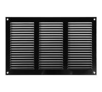Vent Systems 300 x 200 mm, cubierta de ventilación de aire, color negro, parrilla de retorno de aire de metal con pantalla de protección de plagas integrada, cubierta de ventilación HVAC para mejoras
