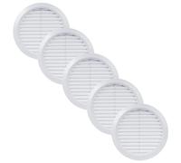 Vent Systems 5 piezas cubiertas de ventilación de 150 mm, color blanco, rejillas de ventilación redondas, cubierta de rejilla, protección contra insectos integrada, orificios de ventilación HVAC para
