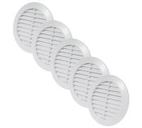 Vent Systems 5 piezas de ventilación de 90 mm blancas - rejillas de ventilación redondas - Cubierta de rejilla - Protección contra insectos integrada - Orificios de ventilación HVAC para baño, oficina
