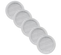 Vent Systems 5 pulgadas - Blanco - Paquete de 5 - Cubierta de ventilación Soffit - Rejilla de ventilación redonda - Cubierta de parrilla - Pantalla de insectos integrada - Ventilación HVAC para baño,