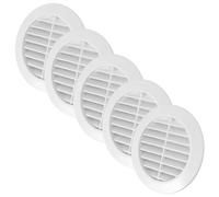 Vent Systems 5 rejillas blancas de ventilación de 80 mm - rejillas de ventilación redondas - rejilla de ventilación - Protección contra insectos integrada - Orificios de ventilación HVAC para baño