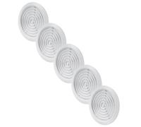 Vent Systems 5 unidades de 80 mm color blanco - Rejilla de ventilación a través de la puerta - con mosquitera - Rejilla de ventilación redonda para interior - cuarto de baño, armario, garaje