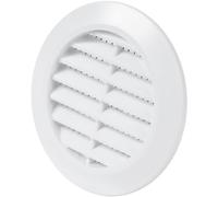 Vent Systems 60 mm Blanco Registro de aire - Rejilla de ventilación a través de la puerta - Con rejilla protectora contra insectos - Rejillas de ventilación redondas para interior - Baño, armario