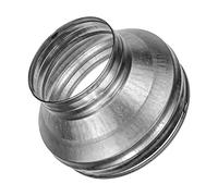 Vent Systems - Adaptador reductor de conductos de 200 mm a 125 mm para HVAC, sistemas de ventilación, escape y carpas de cultivo (acero galvanizado, 200 a 125 mm)