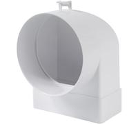 Vent Systems Conector de canal angular recto de 90° de 110 x 55 mm - Transición a tubo con Ø100 mm - Entrada de aire, acoplamiento de salida para sistemas HVAC - Conexión de ventilación para