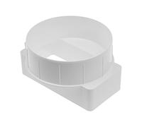 Vent Systems Conector de conducto redondo plano rectangular de 110 x 55 mm hasta Ø100 mm - entrada de tubo horizontal corta, acoplamiento de salida - calefacción, refrigeración, conexión de