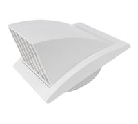 Vent Systems Cubierta de ventilación de escape blanca de 10 cm - Capucha de ventilación para secadora - Tapa de rejilla de ventilación - Rejilla de suministro de aire de plástico unidireccional