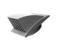 Vent Systems Cubierta de ventilación de escape gris de 10 cm - Capucha de ventilación para secadora - Tapa de rejilla de ventilación - Rejilla de suministro de aire de plástico unidireccional