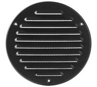 Vent Systems Cubierta de ventilación de metal negro de 5 pulgadas (interior) - Rejilla de ventilación redonda duradera con pantalla de malla - Rejilla de ventilación resistente a la intemperie - Pared