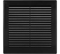 Vent Systems Cubierta de ventilación de plástico negro de 6 x 6 pulgadas (dimensiones de apertura) - Rejilla de ventilación cuadrada plana duradera con pantalla de malla - Rejilla de ventilación