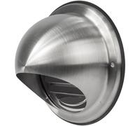 Vent Systems Cubierta de ventilación redonda de acero inoxidable de 5 pulgadas, rejilla de entrada de aire montada en la pared/ventilación de nariz de toro con sello de goteo y goma, uso en interiores