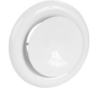 Vent Systems Difusor ajustable de metal blanco de 4 pulgadas - Cubierta de ventilación redonda de suministro de aire para pared, conducto de techo - Deflector de ventilación de aire de registro en