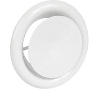Vent Systems Difusor ajustable de metal blanco de 5 pulgadas - Rejilla de ventilación de aire redonda - Cubierta de conducto de techo - Distribución de aire caliente y frío en edificios residenciales
