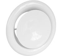 Vent Systems Difusor ajustable de metal blanco de 6 pulgadas, cubierta redonda de ventilación de suministro de aire para pared, conducto de techo, deflector de ventilación de aire de registro en línea