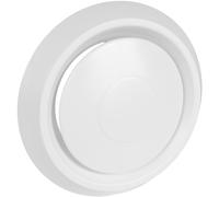 Vent Systems Difusor universal ajustable de plástico blanco de 6 pulgadas, cubierta de ventilación redonda para pared, conducto de techo, deflector de ventilación de aire de registro en línea