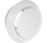 Vent Systems Difusor universal de plástico blanco de 5 pulgadas - Rejilla de ventilación de aire redonda ajustable - Cubierta de conducto de techo - Distribución de aire caliente y frío en edificios