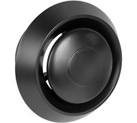 Vent Systems Difusor universal de plástico negro de 4 pulgadas, rejilla de ventilación redonda ajustable, cubierta de conducto de techo, distribución de aire caliente y frío en edificios residenciales