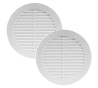 Vent Systems Paquete de 2 fundas de ventilación blancas de 6 pulgadas, rejilla de ventilación redonda, cubierta de parrilla, pantalla de insectos integrada, rejillas de ventilación HVAC para baño,