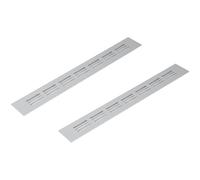 Vent Systems Paquete de 40 x 300 mm con 2 rejillas de ventilación de aluminio de plata con rejilla de insectos. Aplicaciones de aire acondicionado, calefacción, refrigeración y ventilación.