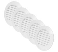 Vent Systems Paquete de 5 rejillas blancas de 2.75 pulgadas para puerta de conducto, mini círculo, rejilla de ventilación, rejillas de ventilación interiores, baño, armario, garaje a través de la