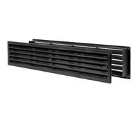 Vent Systems Rejilla de puerta negra de 45 x 8,9 cm, de dos caras, para puerta de ventilación de interior - rejillas de ventilación para baño, gabinete, garaje a través de la cubierta de ventilación