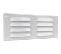 Vent Systems Rejilla de ventilación blanca de 260 x 105 mm con rejilla de insectos. Aplicaciones de aire acondicionado, calefacción, y ventilación. Cubierta de ventilación interior y exterior