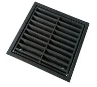 Vent Systems - Rejilla de ventilación cuadrada de plástico negro de 150 x 150 mm, rejilla de malla a prueba de insectos, cubierta ligera para ventilador de escape, pared de aguilón, baño, cocina