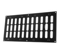 Vent Systems Rejilla de ventilación metálica rectangular negra de 400 x 200 mm, tubo ajustable, rejilla de ventilación para calefacción/refrigeración aire acondicionado, interior y exterior