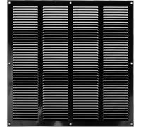 Vent Systems rejilla de ventilación negra 400x400 mm con rejilla de insectos. HLK, aplicaciones de calefacción, enfriamiento y ventilación. Cubierta de ventilación interior y externa.