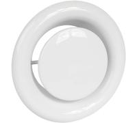 Vent Systems Válvula de disco redonda de 125 mm de diámetro, de metal, color blanco, cubierta para conducto de ventilación, cubierta de ventilación para baño, cocina, oficina, sistema de ventilación