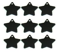 Venta Al Por Mayor 100 Uds Anti-Pérdida Forma De Estrella Etiqueta De Perro En Blanco De Aluminio Grabado Personalizado Etiqueta De Mascota Colgante Con Placa Con Nombre,negro,M-36x35x1mm