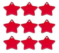 Venta Al Por Mayor 100 Uds Anti-Pérdida Forma De Estrella Etiqueta De Perro En Blanco De Aluminio Grabado Personalizado Etiqueta De Mascota Colgante Con Placa Con Nombre,Rojo,S-28x27.x1mm