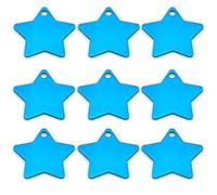 Venta Al Por Mayor 100 Uds Anti-Pérdida Forma De Estrella Etiqueta De Perro En Blanco De Aluminio Grabado Personalizado Etiqueta De Mascota Colgante Con Placa Con Nombre,Azul,S-28x27.x1mm