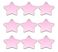 Venta Al Por Mayor 100 Uds Anti-Pérdida Forma De Estrella Etiqueta De Perro En Blanco De Aluminio Grabado Personalizado Etiqueta De Mascota Colgante Con Placa Con Nombre,A,S-28x27.x1mm
