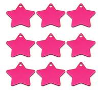 Venta Al Por Mayor 100 Uds Anti-Pérdida Forma De Estrella Etiqueta De Perro En Blanco De Aluminio Grabado Personalizado Etiqueta De Mascota Colgante Con Placa Con Nombre,Rosa Rojo,M-36x35x1mm