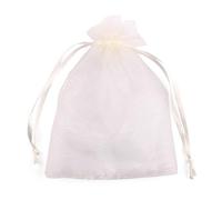 Venta al por mayor, 25/50 bolsas de Organza con cordón, bolsas pequeñas, paquete de joyería, maquillaje, embalaje de boda, bolsa de regalo de malla-beige,20x30cm,50 Uds.