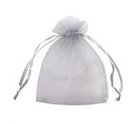 Venta al por mayor 25/50 bolsas de organza con cordón pequeñas bolsas paquete de joyería maquillaje embalaje de boda bolsa de regalo de malla-gris-7x9cm-50pcs