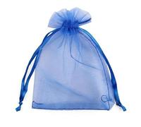 Venta al por mayor 25/50 bolsas de organza con cordón pequeñas bolsas paquete de joyería maquillaje boda embalaje malla bolsa de regalo-azul oscuro-7x9cm-50pcs