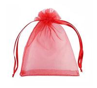 Venta al por mayor 25/50 bolsas de organza con cordón pequeñas bolsas paquete de joyería maquillaje embalaje de boda bolsa de regalo de malla-rojo-7x9cm-50pcs