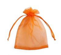 Venta al por mayor 25/50 bolsas de organza con cordón pequeñas bolsas paquete de joyería maquillaje embalaje de boda bolsa de regalo de malla-naranja-7x9cm-50pcs