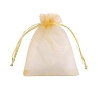 Venta al por mayor 25/50 bolsas de organza con cordón pequeñas bolsas paquete de joyería maquillaje embalaje de boda bolsa de regalo de malla-oro-7x9cm-50pcs