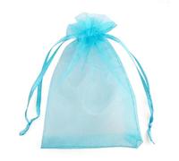 Venta al por mayor 25/50 bolsas de organza con cordón pequeñas bolsas paquete de joyería maquillaje embalaje de boda bolsa de regalo de malla-azul lago-7x9cm-50pcs