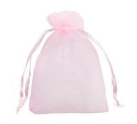 Venta al por mayor 25/50 bolsas de organza con cordón pequeñas bolsas paquete de joyería maquillaje boda embalaje malla bolsa de regalo-rosa-7x9cm-50pcs