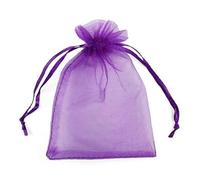 Venta al por mayor 25/50pc Bolsa de organza con cordón Bolsas pequeñas Paquete de joyería Maquillaje Embalaje de boda Bolsa de regalo de malla-púrpura durk-7x9cm-50pcs