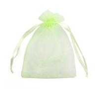 Venta al por mayor 25/50pc Bolsa de organza con cordón Bolsas pequeñas Paquete de joyería Maquillaje Embalaje de boda Bolsa de regalo de malla-verde claro-7x9cm-50pcs