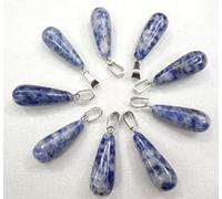 Venta al por mayor de piedras naturales ágatas colgantes 30PCS de alta calidad forma de lágrima colgante para bricolaje haciendo collar de joyería para mujeres, NO.18, rojo