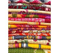 Venta al por mayor Mix Lot Trible Kantha Quilts Vintage algodón cama cubierta india Old Sari Patcwork Kantha cubierta de cama surtidos patchwork picnic manta (2)
