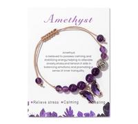 Venta al por mayor Para Pulsera Joyería Piedra Natural Pulsera Amatista Azul Turquesa Pulsera Mariposa Tejida a Mano Pulsera Niño Pulsera De Cuero Niño, talla única, Cristal artificial, Sin gemas