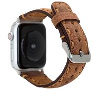 Venta - Correa de piel para Apple Watch 1/2/3/4/5, compatible con Apple Watch (42-44 mm, color café antiguo, VA9-G8) + juego de adaptadores plateado